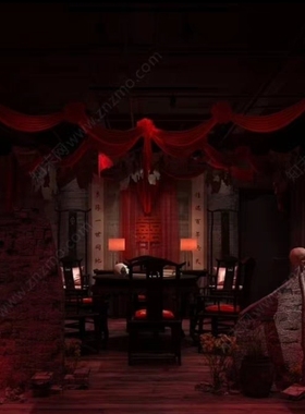 acon3d  中式恐怖剧本杀SU模型2  标价可直拍