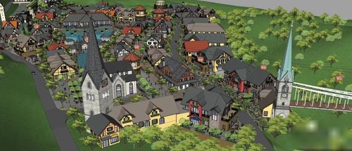 acon3d  法式度假村SU模型  标价可直拍