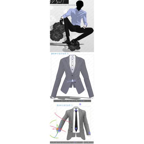 csp3d模型_男女款3D西服西装套装赠Acon3d西服套装