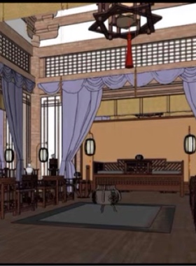 acon3d宋歇山顶三开间官署水榭su模型 草图大师skp格式