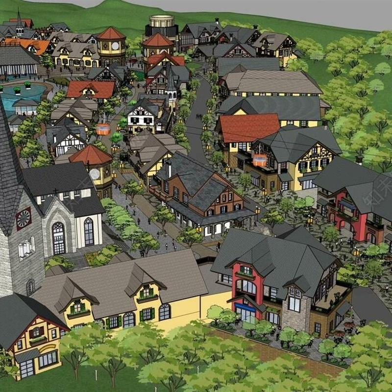 acon3d 061法式度假村SU模型