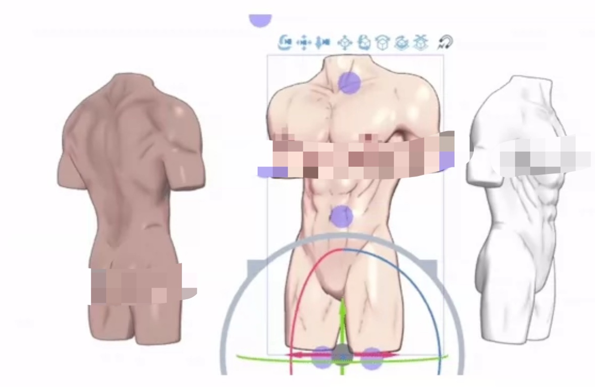 【csp3d】csp3d模型，男体模型优动漫需要2.0版本才能用