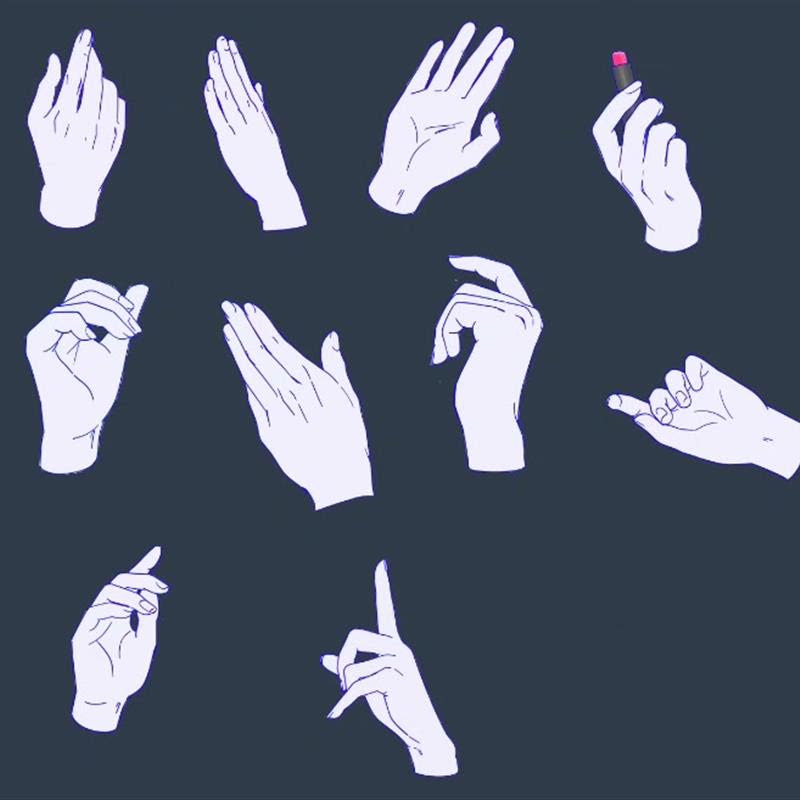 CSP素材脸部互动手素材