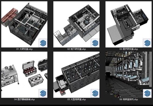 【自购回血】ACON3D 实验室套装,sketch up3D 模型 su模型