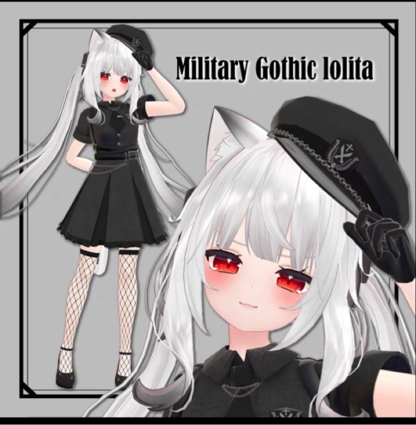 [vrchat]服饰/适配舞夜maya   军事哥特式洛丽塔