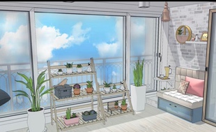 acon3d su模型 复式写字楼+单间 漫画背景辅助