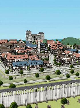 acon3d 中世纪小镇模型