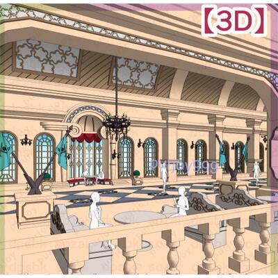 csp3d欧式走廊设计素材