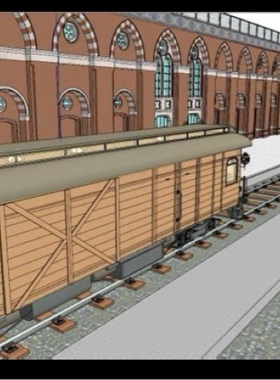ACON3D 火车站和蒸汽机车 包括各种载具 sketch up3D su模型素材