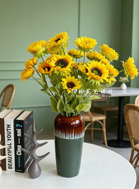 阳光向日葵仿真花束摆设花瓶插花