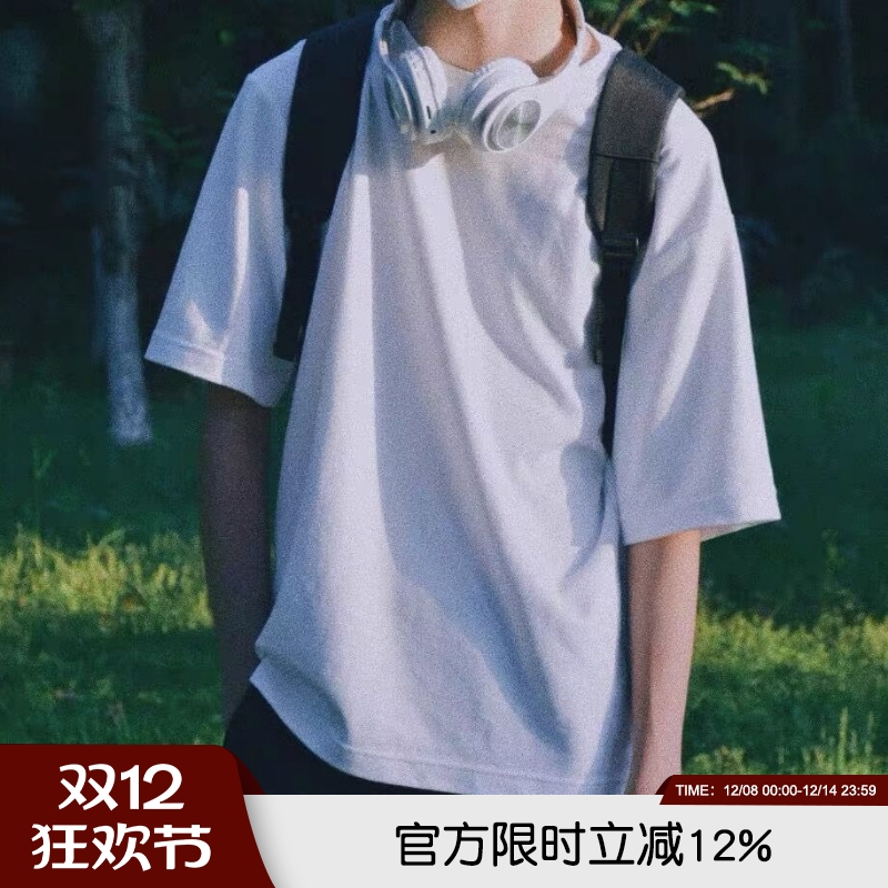 情侣夏季五分袖宽松圆领T打底衫