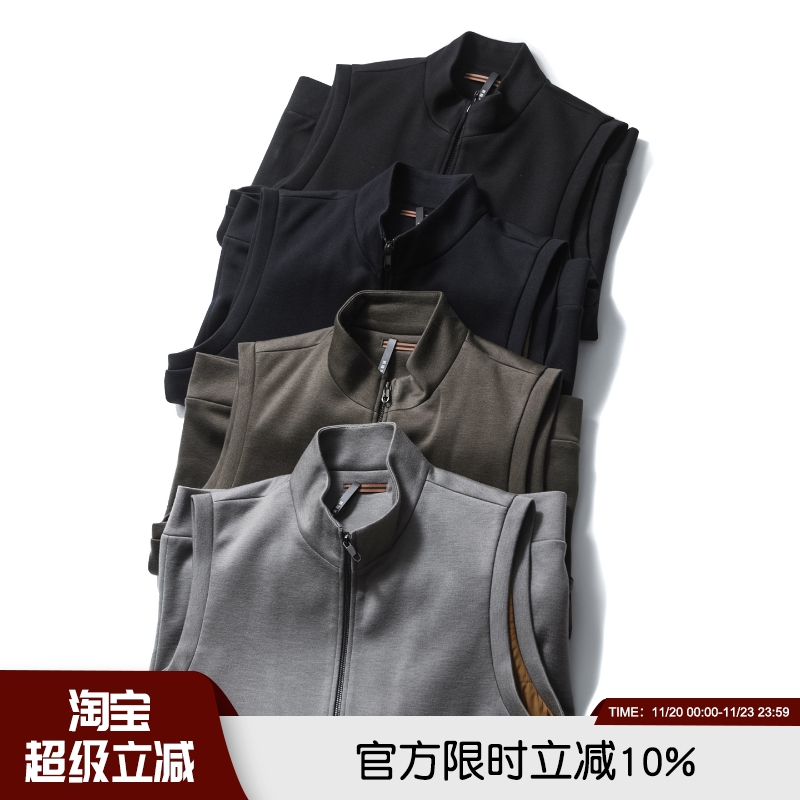 柜2990！高奢羊毛混纺！秋冬高端商务防风保暖针织百搭背心男马甲