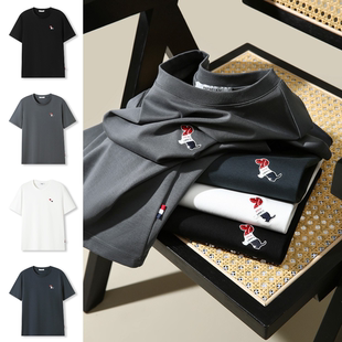 短袖 男女情侣刺绣透气打底衫 T恤 220G液氨丝柔棉高端夏季 匠心之作