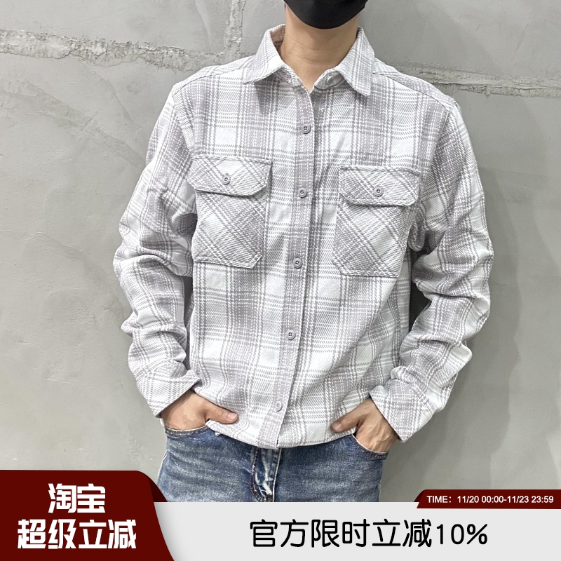 加厚男士格纹长袖衬衫衬衣外套
