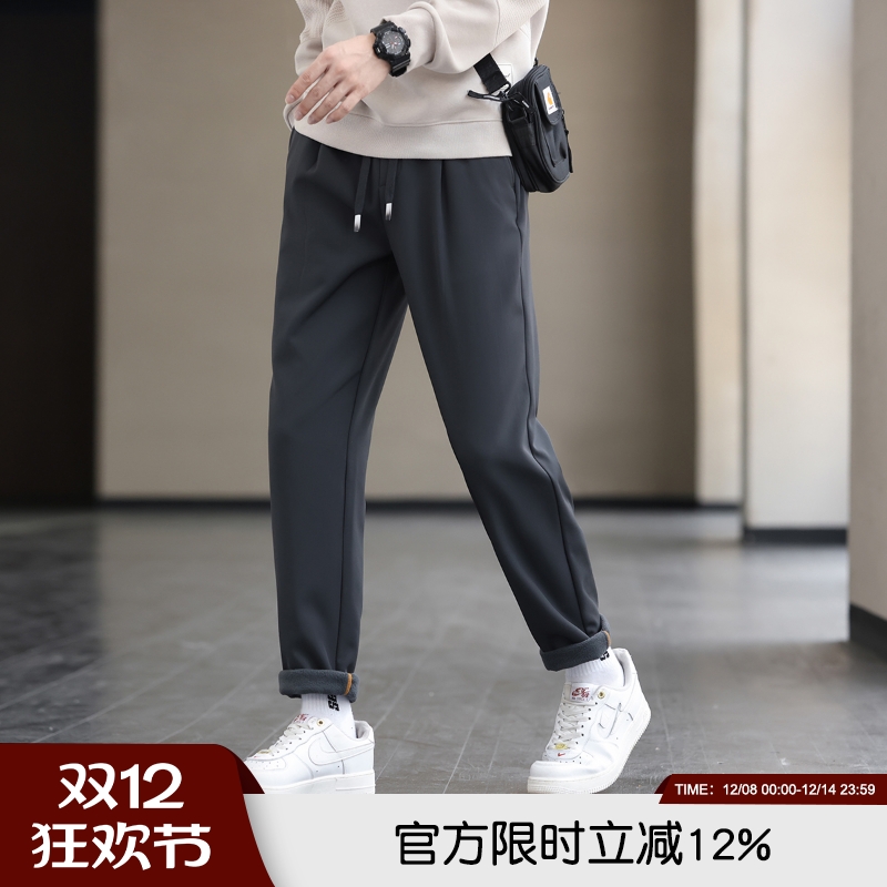性价比爆表！黑科技蓄热面料！加绒加厚男士秋冬加绒休闲裤卫裤潮