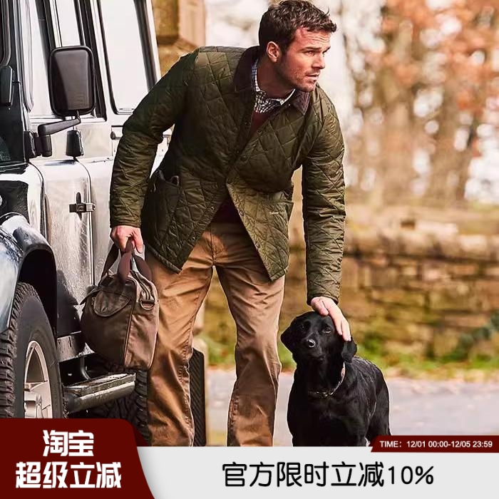 男女情侣绗缝菱形格外套谷仓棉衣