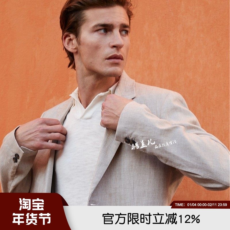 儒雅有气质！2025年秋季新款男士水洗棉亚麻透气西装西服通勤夹克,男装,休闲西服,淘宝优惠券,粉丝福利购,淘宝优惠卷