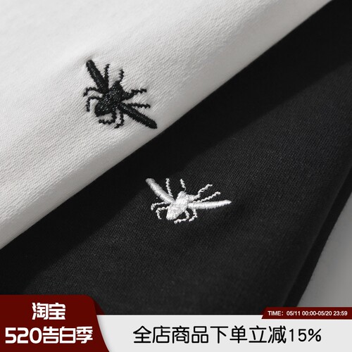 精工刺绣小蜜蜂！100全棉水洗T恤
