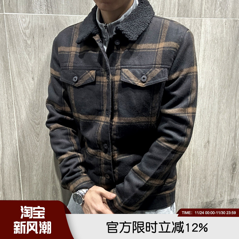 新西兰休闲加绒羊毛呢夹克外套