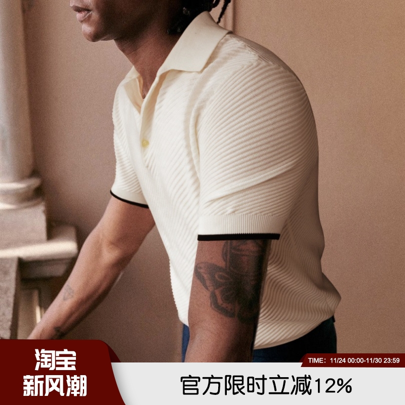 高端男士针织短袖翻领T恤POLO衫