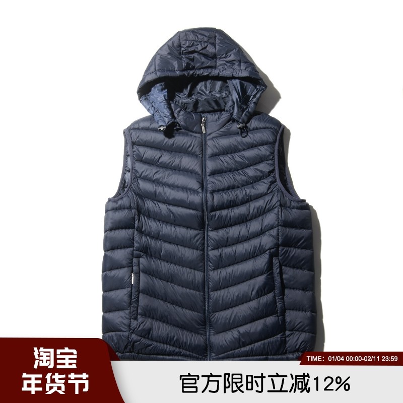 欧单高端秋冬男士户外休闲防风雨轻型运动休闲保暖连帽棉背心马甲,男装,常规马甲,淘宝优惠券,粉丝福利购,淘宝优惠卷
