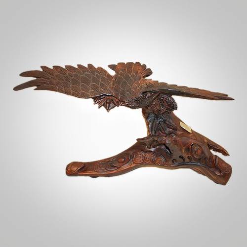 老红木根雕木雕大展宏图雄鹰摆件