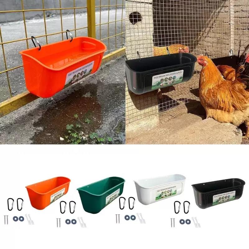 Chicken Feeder Bucket Feed Trough with Clips Prevents Feed