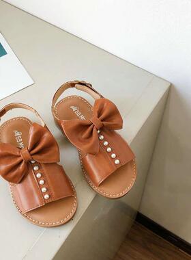 Summer girls opentoed sandals New style children shoes prin
