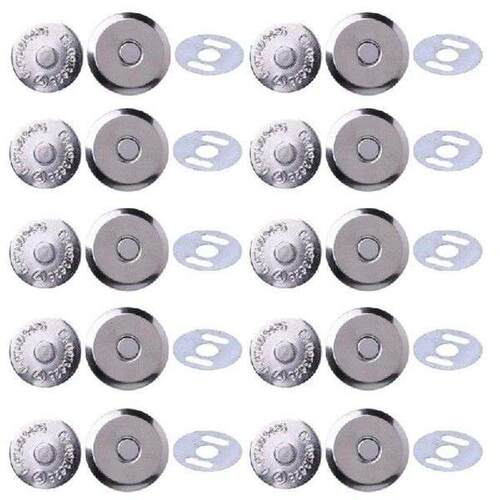 10 Sets Metal Magnetic Snap Clasps 14mm 16mm For Sewing