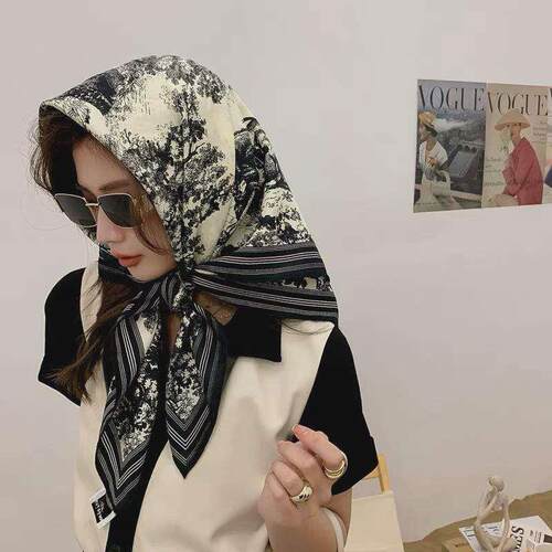 cm  cm Design Scarf Lady Shawl Printed Silk Felt Headscarf