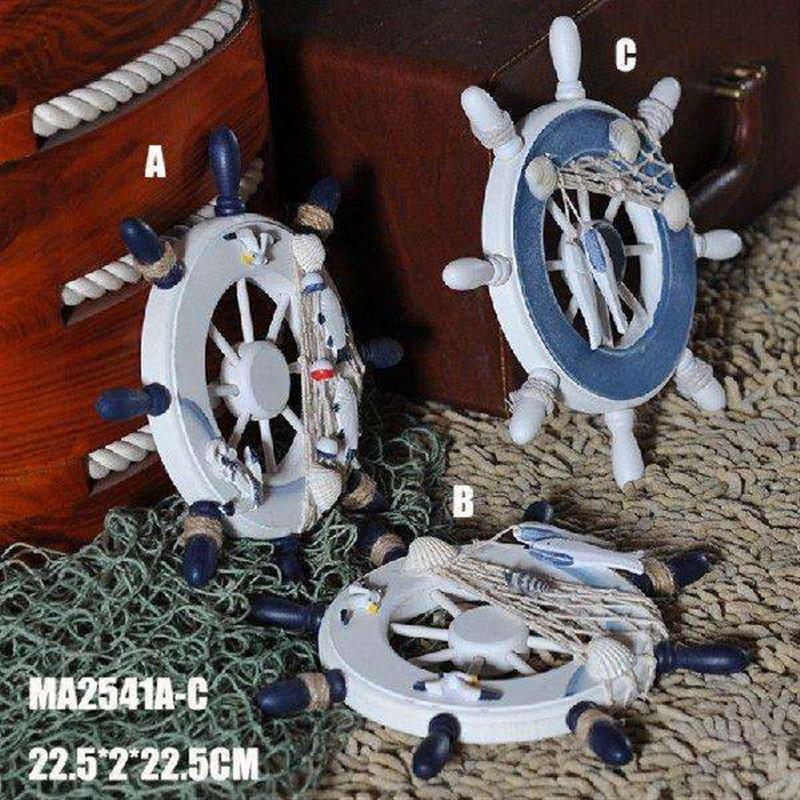 Creative Wood ip Wheel Boat Steering Rudder Anchor