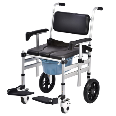 康行带轮坐便椅扶手可升降大便器