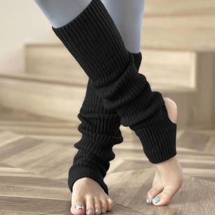 瑜伽袜套中筒运动针织女普拉提舞蹈芭蕾踩脚保暖温柔显腿细堆堆袜