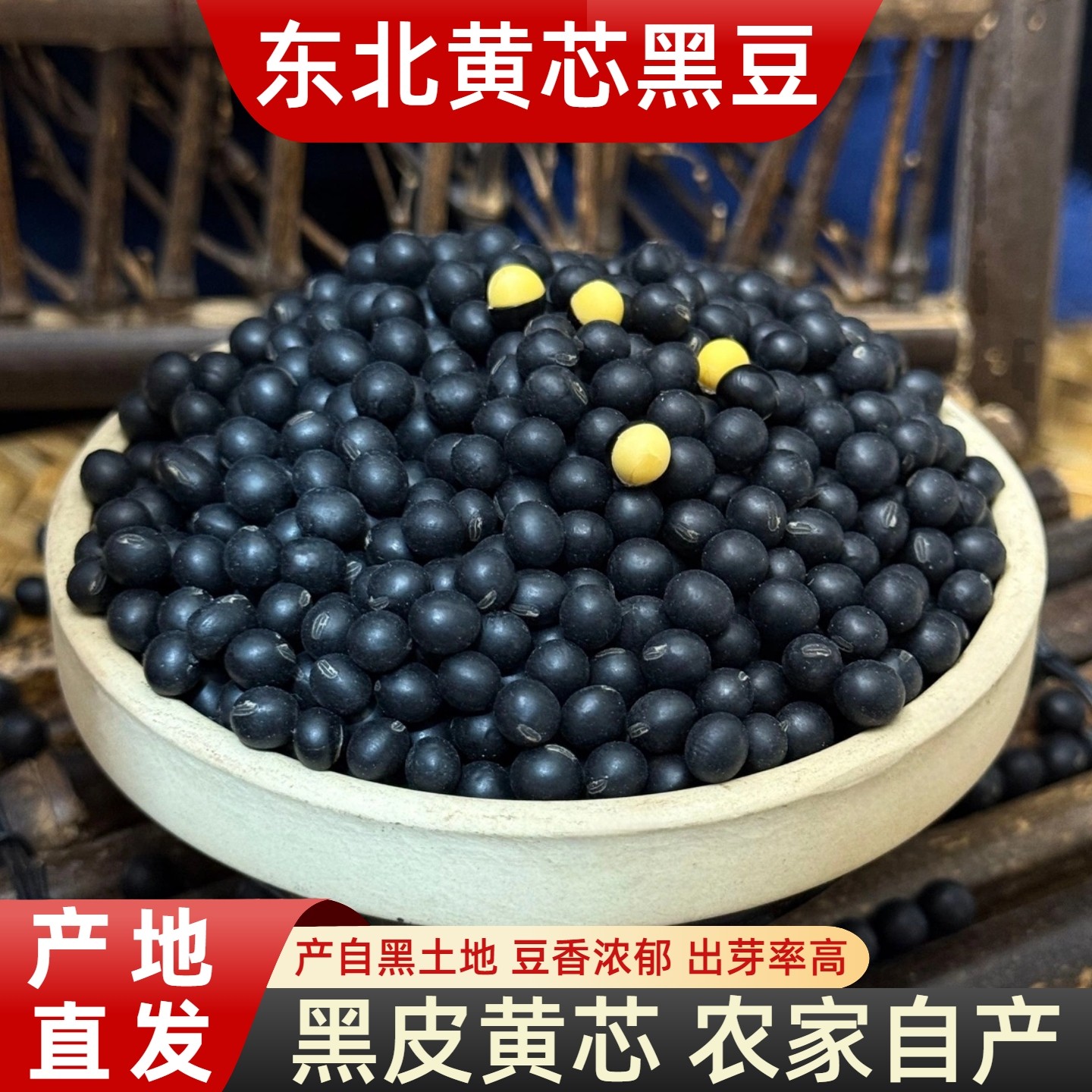 黄心黑豆东北黑龙江老品种小粒黑豆生豆芽黑豆泡醋磨豆浆五谷杂粮