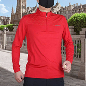 春 修身 冰丝快干拉链衫 透气弹力骑行徒步登山衣户外速干T恤男长袖