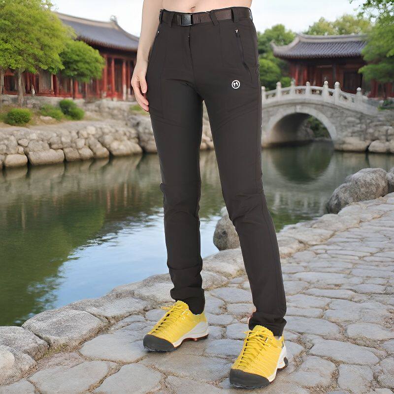 韩国户外徒步登山速干裤女春秋爬山弹力防水冲锋裤女修身耐磨透气