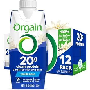 Orgain Clean Protein Shake， Grass Fed Dairy， Vanilla Bean