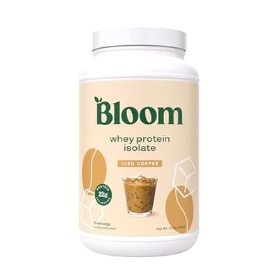 Bloom Nutrition Whey Isolate Protein Powder， Iced Coffee