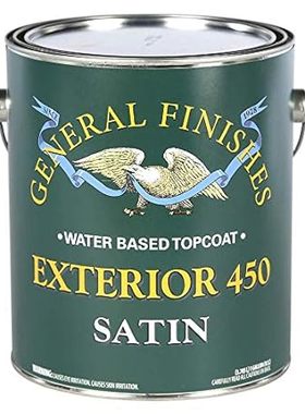General Finishes Exterior 450 Water Based Topcoat， 1 Gall