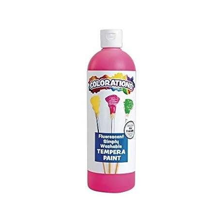 Colorations Washable Tempera Paint， 16 fl oz， Fluorescent