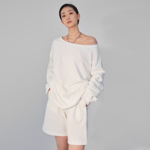 夏季休闲卫衣欧美风长袖白色宽松