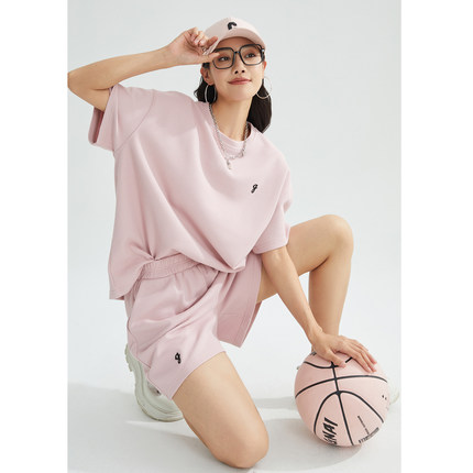 ZzZHANG【温柔风百搭】肌理感华夫格薄款圆领短袖+短裤夏季套装