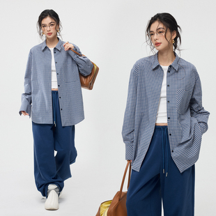 ZzZHANG｜Blue随性出街_26春实穿主义复古精致色织蓝色小格纹衬衫