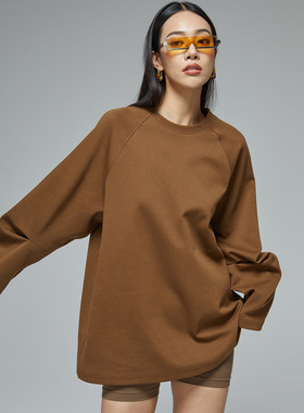 ZzZHANG【羊角袖设计】春秋oversize卫衣T恤女长袖宽松休闲