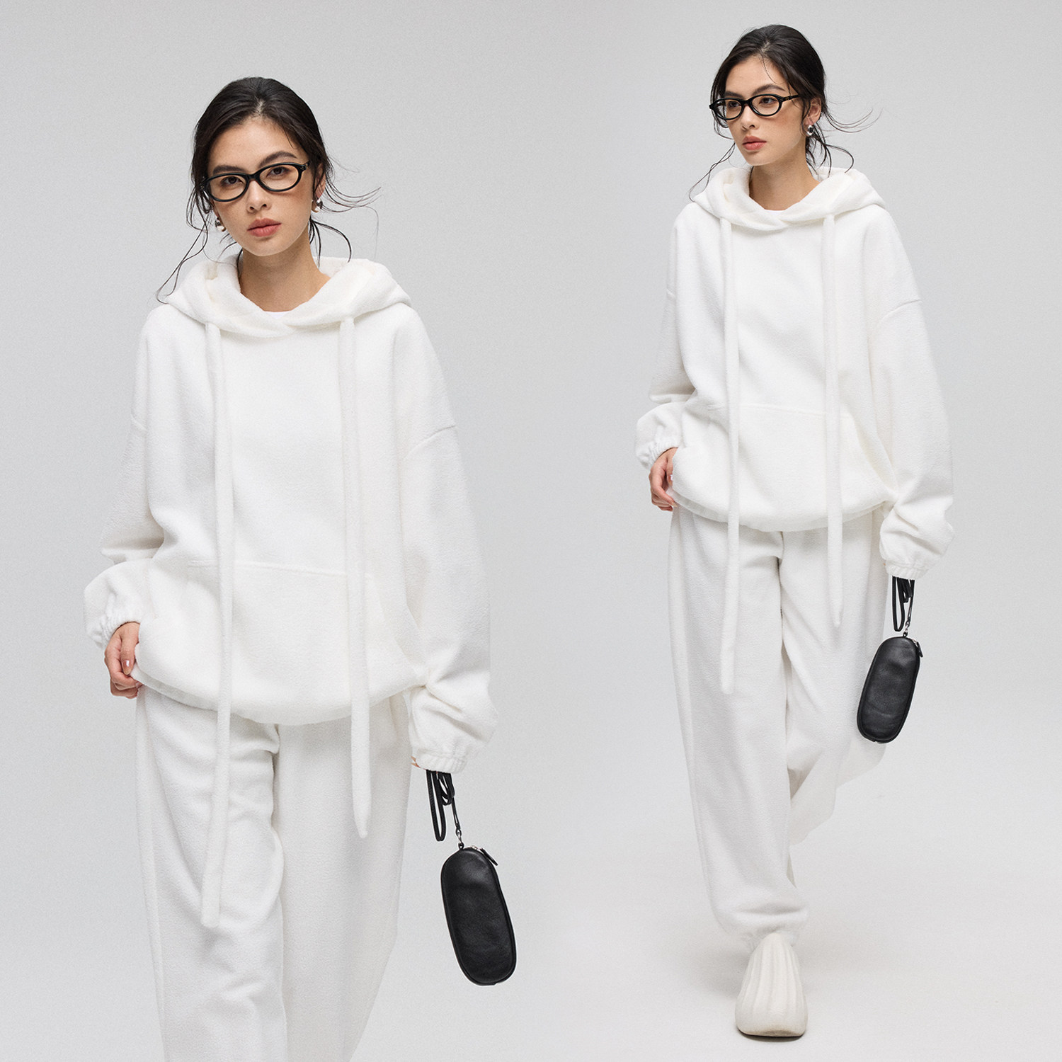 新款休闲帽衫长裤套装秋冬女