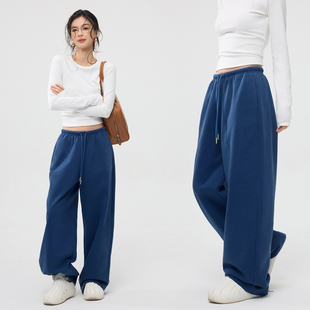女运动长裤 ZzZHANG｜慵懒MAX_26春基础实穿窄腰抽绳时尚 休闲卫裤