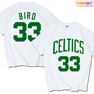 凯尔特人大鸟伯德球衣T恤短袖拉里Larry Bird 波士顿圆领纯棉宽松