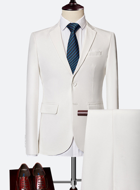 【厂家直销】男士春季新款西服套装 男士商务休闲薄款西服两件套s