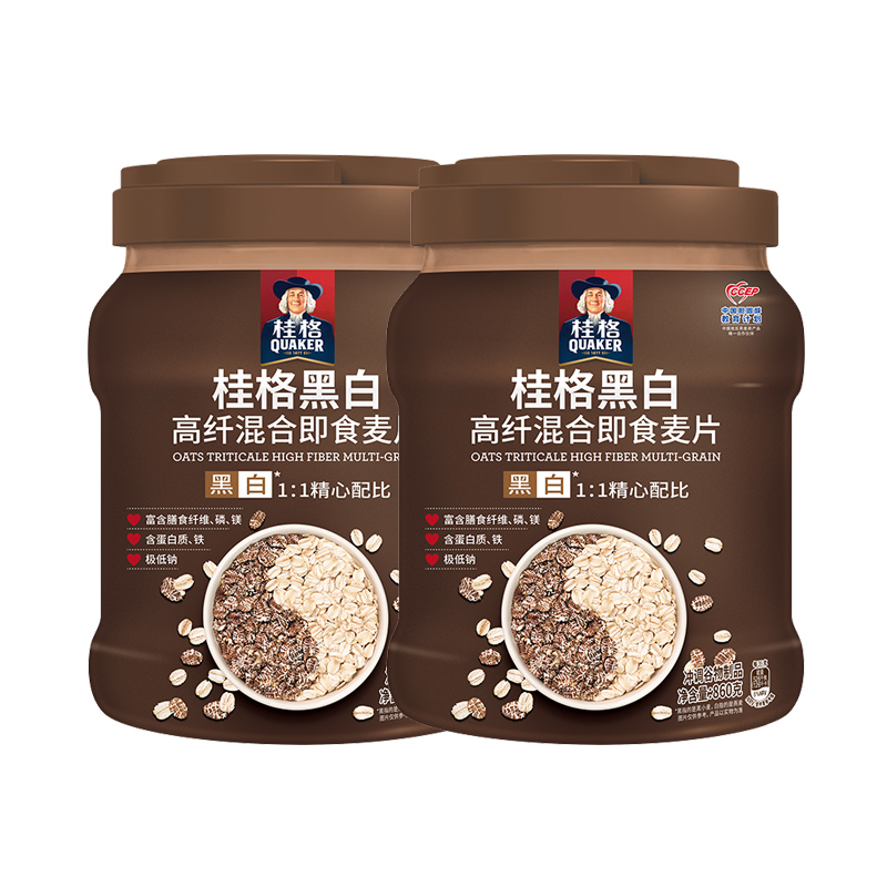 桂格黑白燕麦桶装860g
