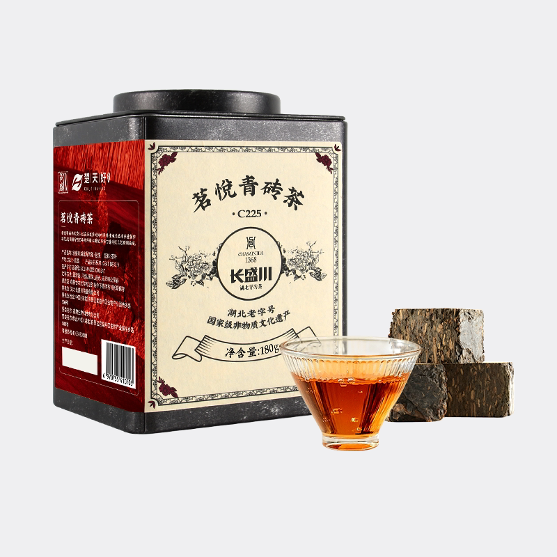 长盛川茗悦切块青砖茶180g图片